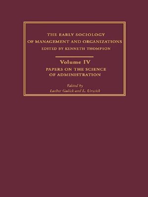 cover image of Papers on the Science of Administration